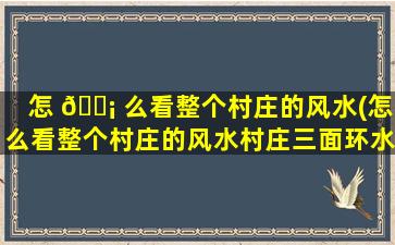 怎 🐡 么看整个村庄的风水(怎么看整个村庄的风水村庄三面环水背面靠山的风水)